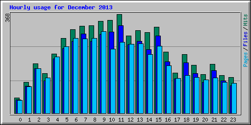 Hourly usage for December 2013