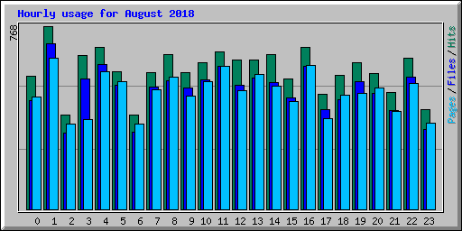 Hourly usage for August 2018